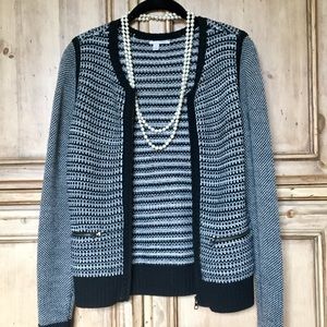 Halogen wool blend sweater jacket size S